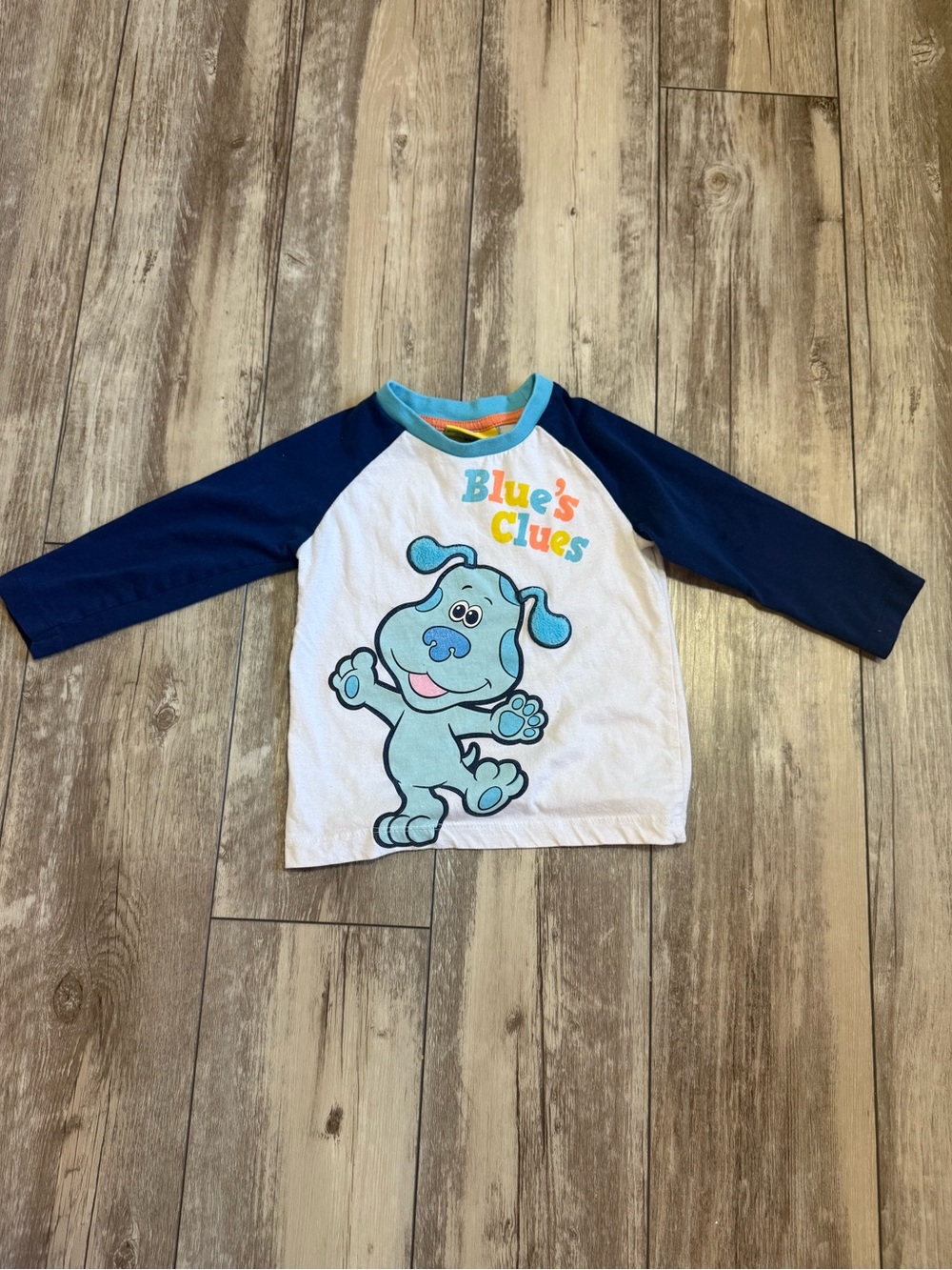 2T Blues Clues & You Long-Sleeve Raglan Shirt - Blue/White